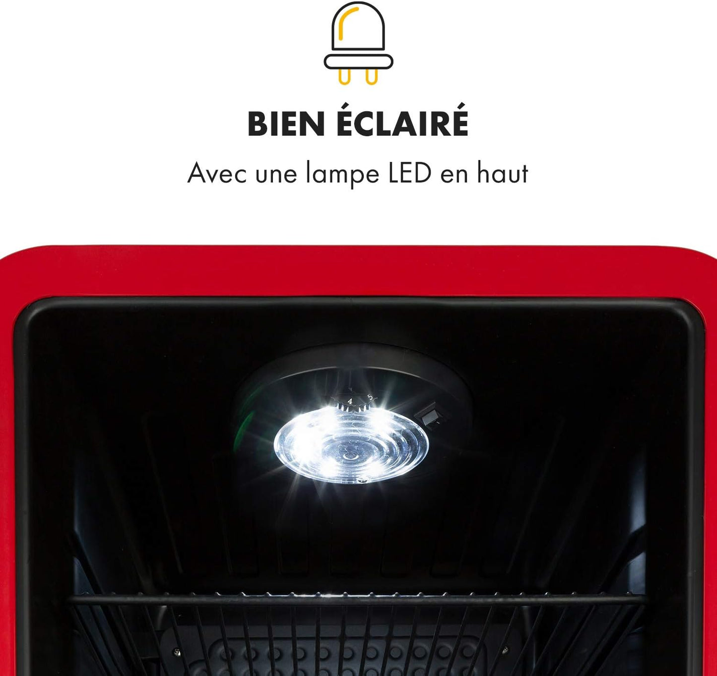 Poplife Refroidisseur De Boissons - Mini-Bar, Réfrigérateur Rétro, 0-10°C, Seulement 39 Db, 70 L, Écologique, Porte À Double Vitrage, Design Rétro, Rouge