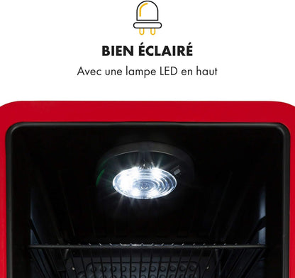 Poplife Refroidisseur De Boissons - Mini-Bar, Réfrigérateur Rétro, 0-10°C, Seulement 39 Db, 70 L, Écologique, Porte À Double Vitrage, Design Rétro, Rouge