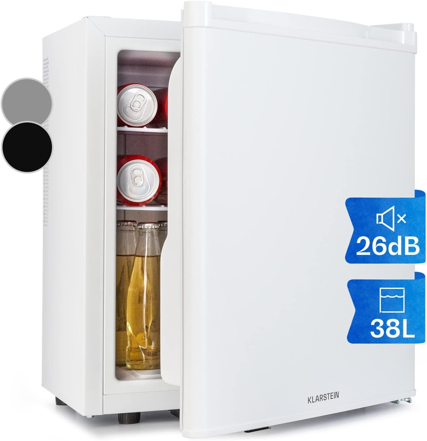 Mini Frigo De Chambre De 38L Pour Boissons Et Bieres, Petit Frigo Silencieux, Mini Bar Intérieur/Ext, Petit Refrigerateur Camping, Stockage De Vins, Cosmetique, Étagères Réglables, 6-18°C