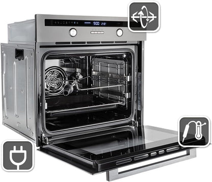 Four Encastrable 60 Cm / 70L / 3Kw / Rôtisserie/Capteur De Température Du C?Ur/Gril/Air Chaud/Tiroirs Télescopiques / EB8013ED