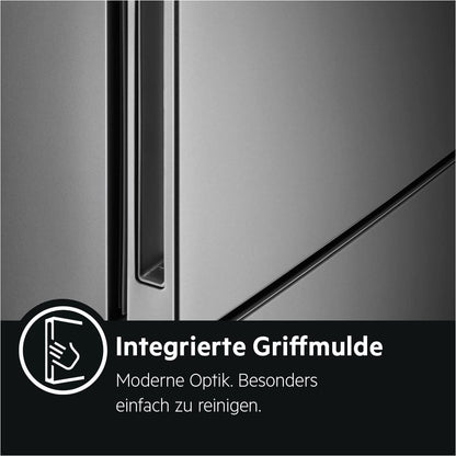 RCB632D4MM Réfrigérateur-Congélateur Autonome/Série 6000 Avec Twintech / 1860 Mm/Partie Congélateur Inférieure / 330 L/Nofrost/Couleur : Portes En Acier Inoxydable, Côtés Gris/D