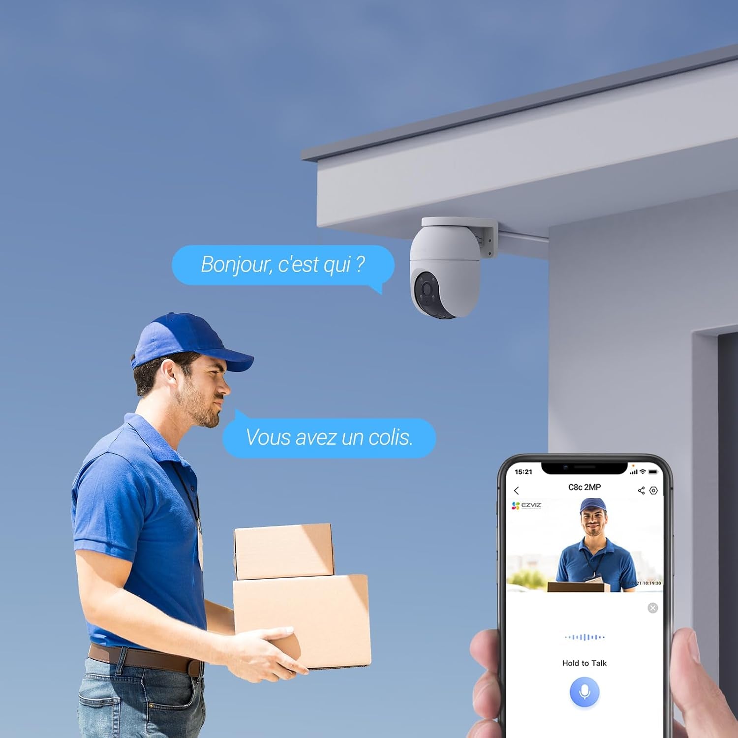 2Pack Caméra De Surveillance Extérieur Wifi À 360° C8C 2MP | Détection Humaine, Vision Nocturne En Couleur, Suivi Auto-Zoom, Audio Bidirectionnel, IP65 Etanche, Défense Active