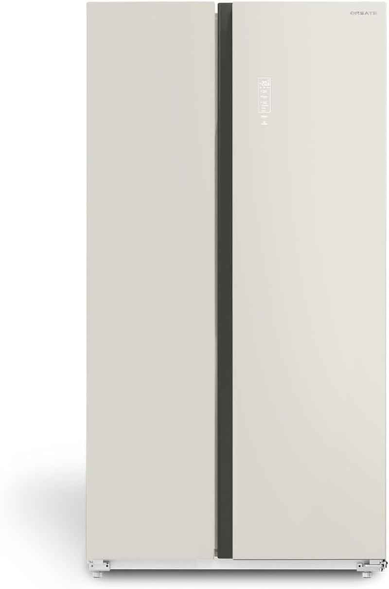 / FRIDGE STUDIO SIDE by SIDE 550 / Réfrigérateur Style Side by Side 550L Blanc Cassé / 91,2 X 70,4 X 177,7 Cm/No Frost, Traitement Antibactérien, Commande Tactile Électronique, 158W