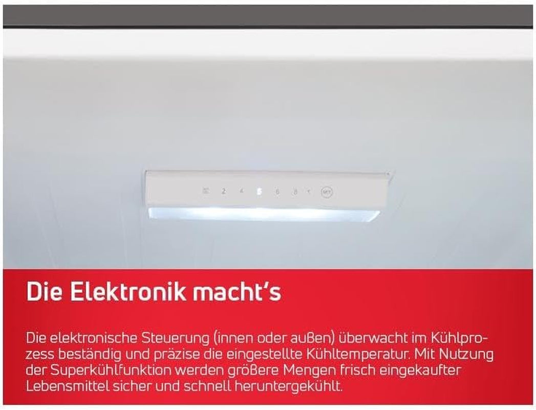 Amica KGCL 387 150 S Stand Kühl-Gefrierkombination, 55 Cm Breit, 262 L, Automatische Abtauung, Frostcontrol, Superkühlen, Vitcontrol, Edelstahl Schwarz