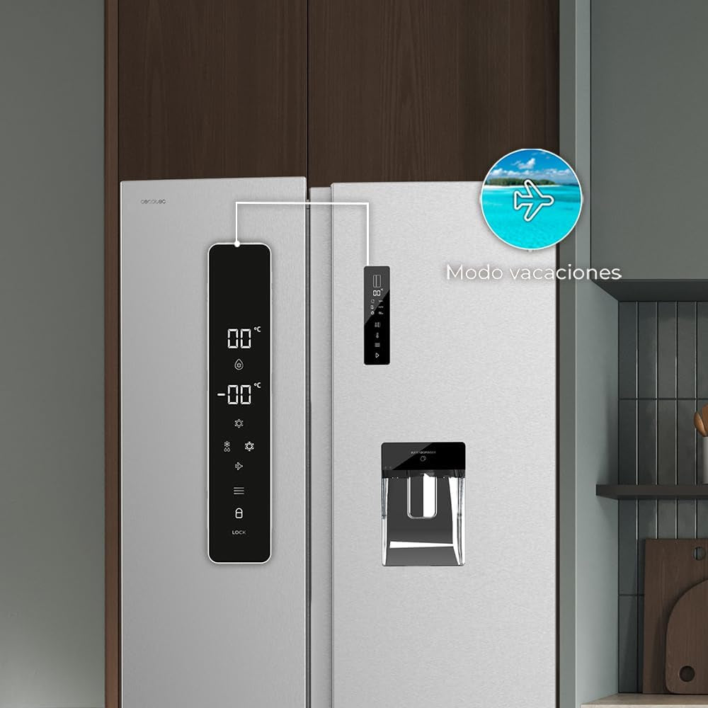 Bolero Refrigerator Coolmarket SBS 559 Inox E. 559 L, 177 Cm X 90 Cm, Class E, Multi Air Flow System, Total No Frost, Motor Inverter Plus.