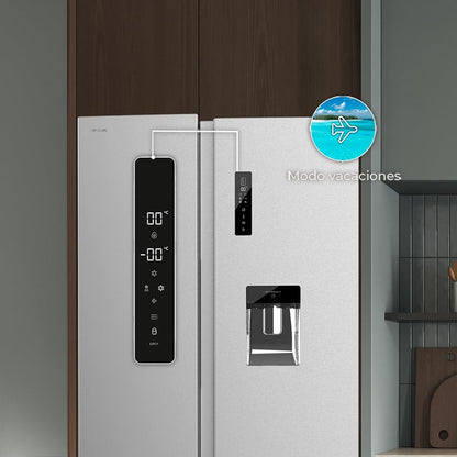 Bolero Refrigerator Coolmarket SBS 559 Inox E. 559 L, 177 Cm X 90 Cm, Class E, Multi Air Flow System, Total No Frost, Motor Inverter Plus.