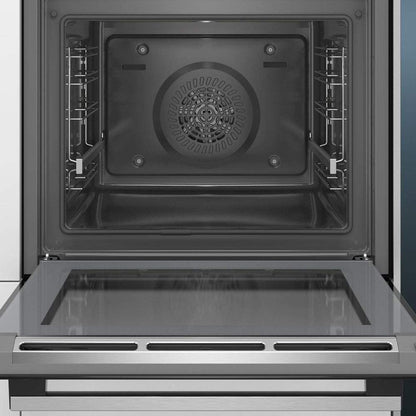 HB574AER0 Iq300 Four Multifonction Pyrolyse, 60 Cm, 3600 W, 10 Programmes Automatiques, Verrouillage De Sécurité, Noir Et Acier Inoxydable