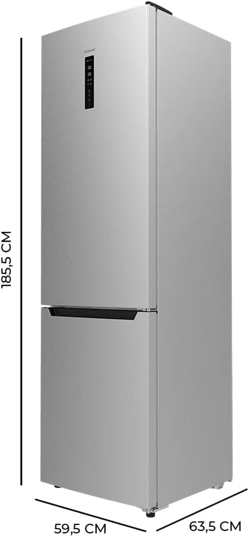 Frigorífico Combi 2 Puertas Bolero Coolmarket Combi 322 Inox D. 322 L, Altura 185 Y 60 Cm De Ancho, Bajo Consumo, Motor Inverter, Sistema Multi Air Flow, Total No Frost