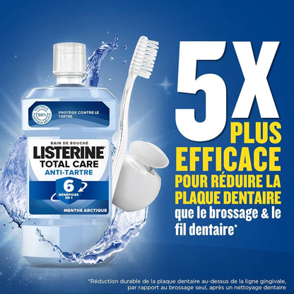 - Bain De Bouche Total Care Anti-Tartre (Bouteille De 500 Ml) – Formule Complète 6 Bénéfices En 1 Contre La Formation De Tartre – Goût Menthe Arctique Pour Une Haleine Fraîche