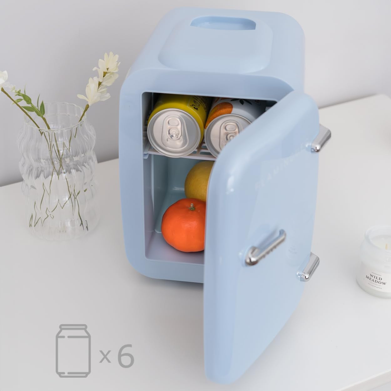 Mini Frigo 4L - Petit Frigo, Mini Frigo De Chambre 12V/220V, Mini Frigo Cosmetique, Fonction Chaud Et Froid, Mini Refrigerateur, Frigo Mini
