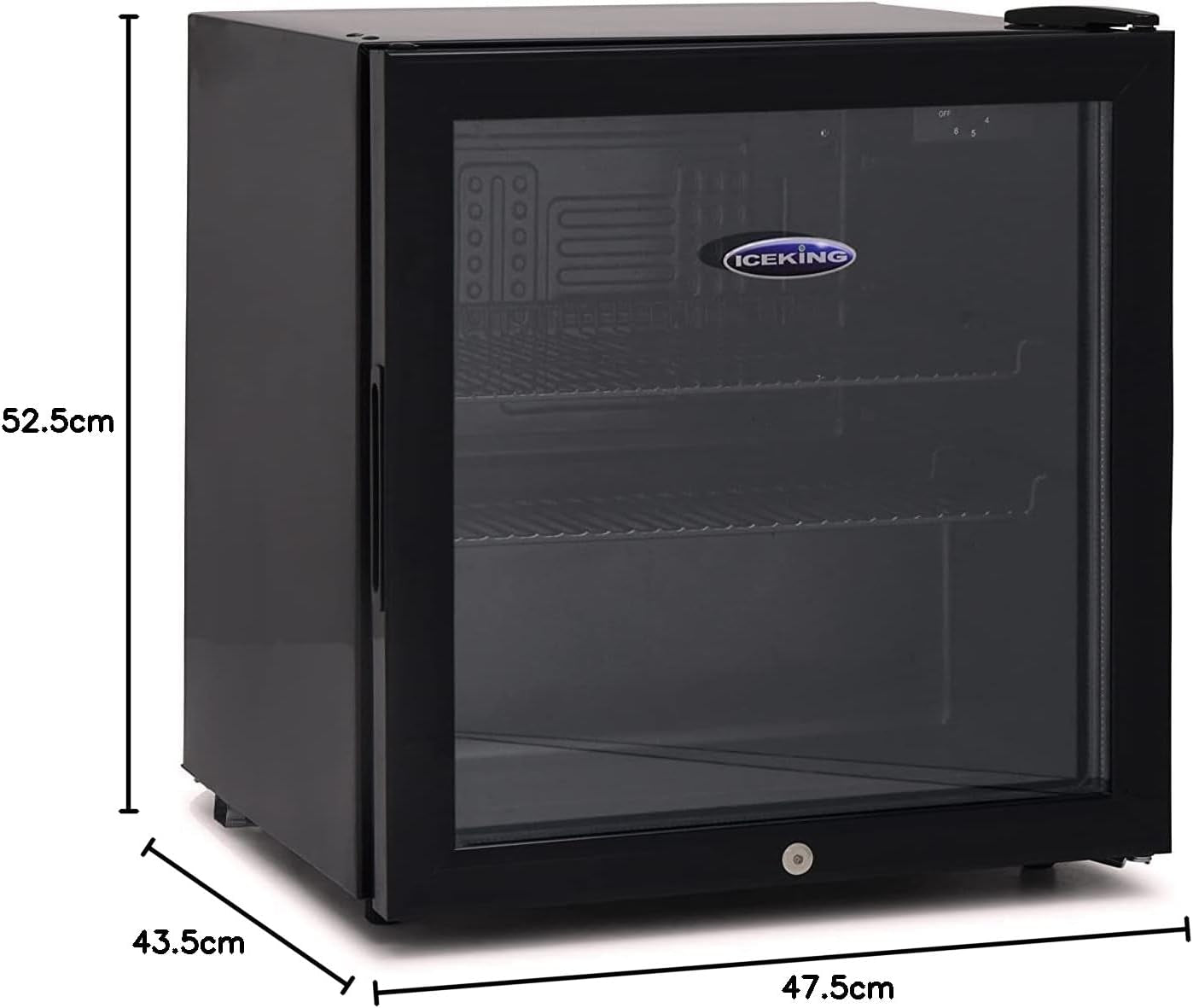 ICE KING DF48KE Mini Réfrigérateur De Table De 49 L Avec Porte En Verre, Respectueux De L'Environnement - Noir
