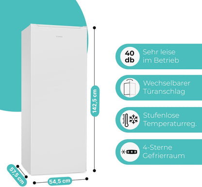 Congélateur Armoire 168 L Tiroirs GS 7364, Pose Libre, Blanc | Congélateur Pose Libre, Tiroirs De Rangement, Réglage De Température, Silencieux, Aspect Moderne