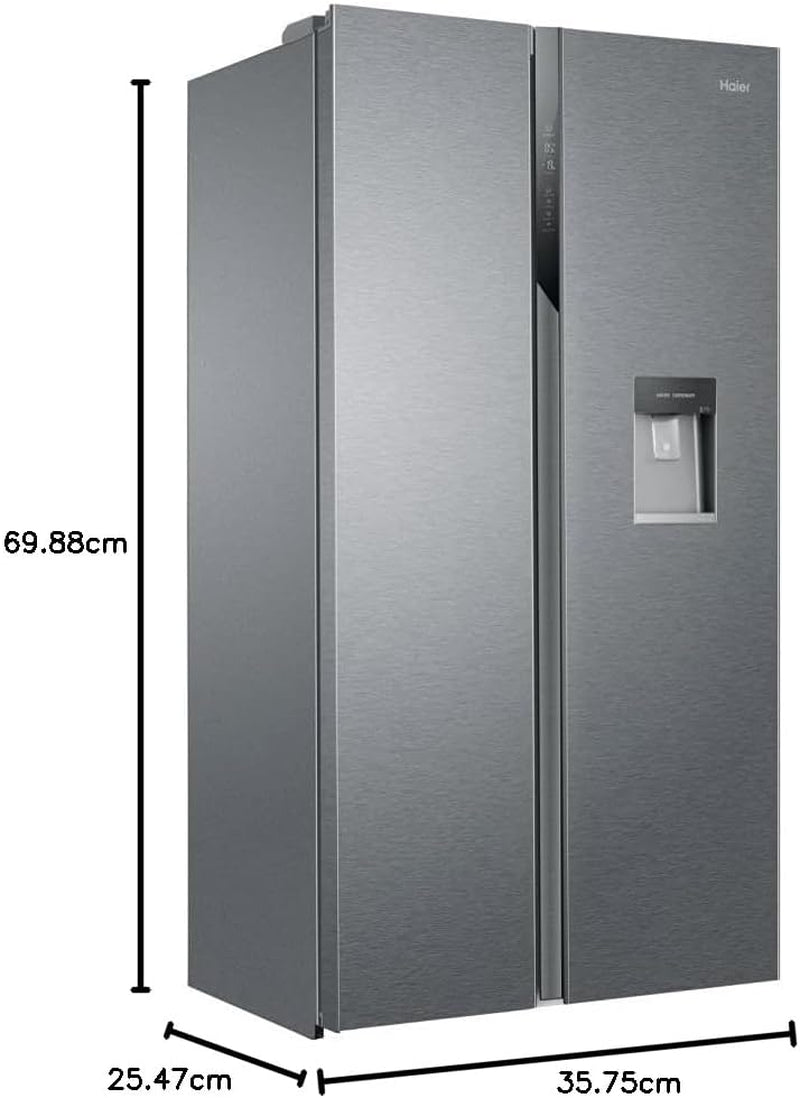 HSR3918EWPG Réfrigérateur Side by Side SBS 90 Série 3 - Pose Libre, 521L (328L + 177L), 177,5 Cm, Distributeur D'Eau Avec Réservoir, Multi-Airflow, Total No Frost, Dual-Inverter, Argent