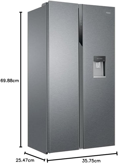 HSR3918EWPG Réfrigérateur Side by Side SBS 90 Série 3 - Pose Libre, 521L (328L + 177L), 177,5 Cm, Distributeur D'Eau Avec Réservoir, Multi-Airflow, Total No Frost, Dual-Inverter, Argent