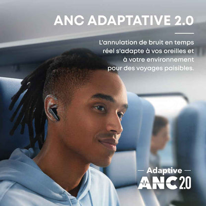 Par Anker Liberty 4 NC Écouteurs Bluetooth Sans Fil 5.3. Avec ANC | Bluetooth 5.3, Réduction De Bruit Adaptative Aux Oreilles Et À L'Environnement, Hi-Res, 50H De Lecture (Noir)