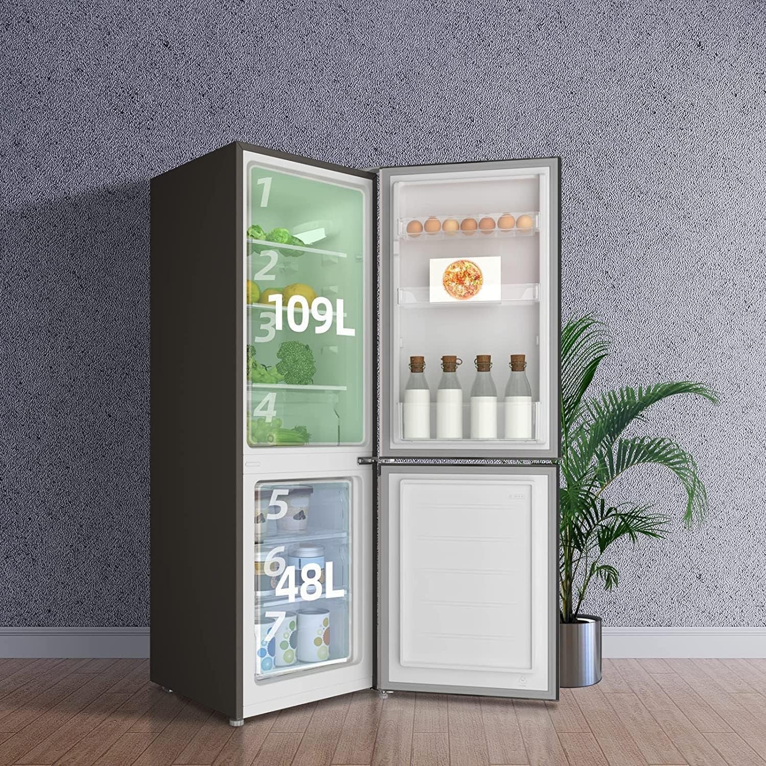Réfrigérateur Congélateur Bas FBM157L42 157L (109+48), Largeur 47Cm, Low Frost, 39 Db, Portes Réversibles, 12 Ans De Garantie Sur Le Compresseur