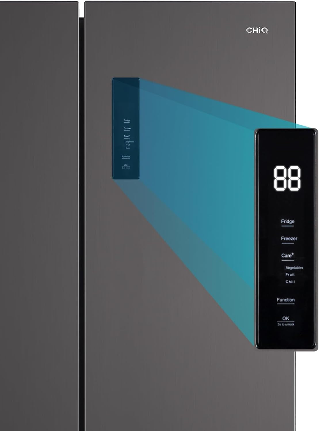 Réfrigérateur Américain À Portes Multiples CCD503NEIBE, 177 Cm De Hauteur, 69 Cm De Profondeur, Total De 503 Litres, Compresseur À Inverter, Aucun Givre, Flux D'Air Multiples, Espace Care, Congé
