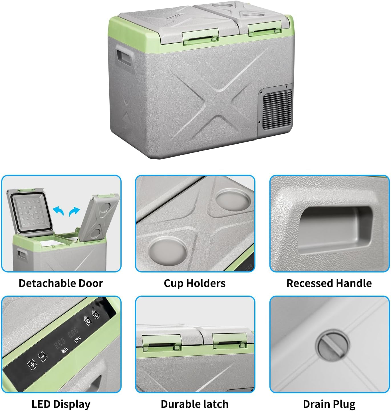 XD35 22,3L Glaciere Portable Réfrigérateur Voiture Camping Congélateur 12/24V Mini Frigo Pour Maison, Bureau Ou Pique-Nique En Plein Air