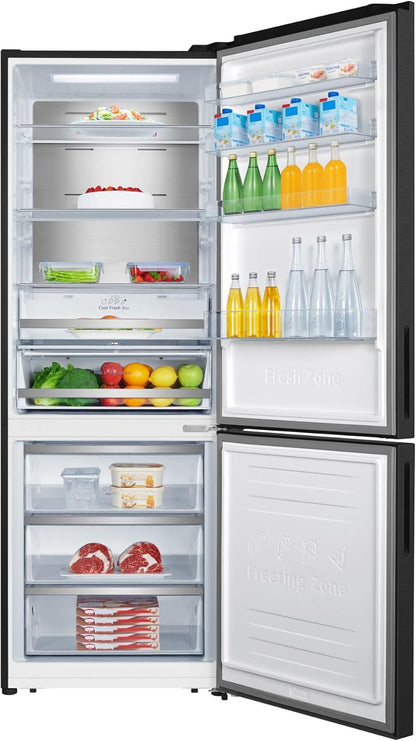 Hisense RB645N4BFE, Réfrigérateur Combiné, 489L, Classe E, Black Inox, Affichage