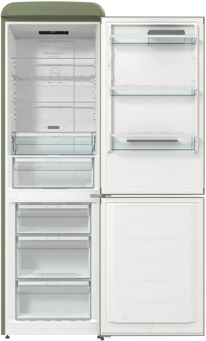 Retro Collection ONRK 619 DOL Retro - Réfrigérateur-Congélateur / 194Cm / Inverter Compresseur Nofrost Plus/Ionair/Crispzone/Réfrigérateur 204L/Congélateur 96L/EEK D/Olive