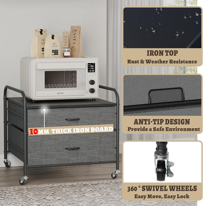 Mini Support De Réfrigérateur Avec Rangement, Mini Table De Réfrigérateur De 54,4 Kg Avec 4 Roues Pivotantes, Chariot De Réfrigérateur Avec Grand Tiroir Pour Dortoir, Maison, Cuisine, Bureau, Dessus