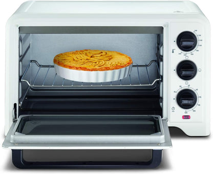 Four Optimo 19 L, Cuisson Pain, Pizza, Tartes, Gâteaux, Pâtisseries, 6 Modes De Cuisson, Chaleur Traditionnelle, Blanc OX441110