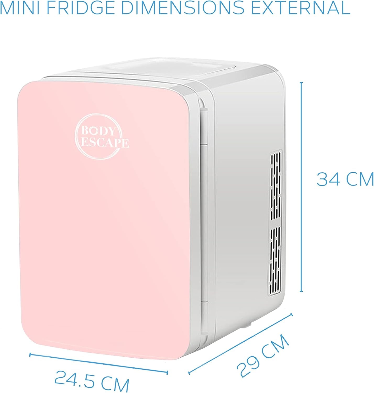 Body Escape Mini Réfrigérateur Pour Soins De La Peau Et Maquillage - Mini Réfrigérateurs Beauté À Porte En Verre - Réfrigérateur Portable, Compact, Et Silencieux Pour Le Maquillage - 10L - Rose
