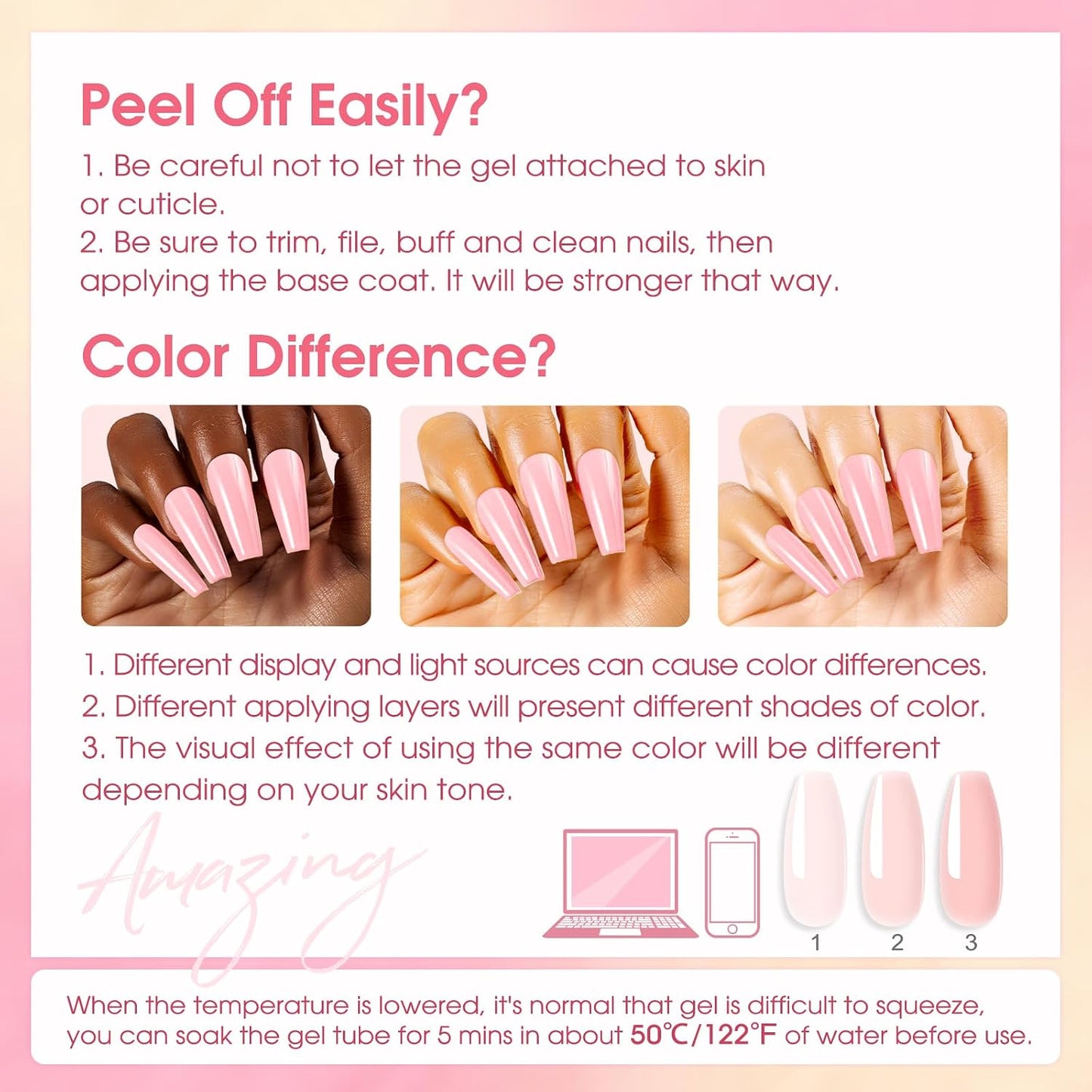 Poly Extension D'Ongles En Gel Complet Kit 8*10Ml Avec Lampe UV | Mini 8 Couleurs Kit Ongle Construction Gel UV Complet Avec Mini UV Lampe,Base & Top Coat Gel Et Outils De Manucure Kit
