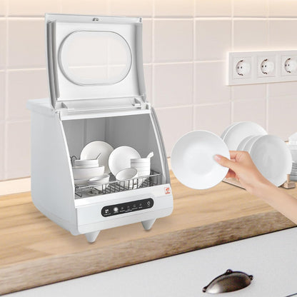 Vinnyooc 220V 800W Mini Lave-Vaisselle Lave-Vaisselle De Plan De Travail Lave-Vaisselle Portable Lave-Vaisselles Compacts Des Pulvérisateurs D'Eau Rotatifs À 360 Pour Les Appartements Les Résidences