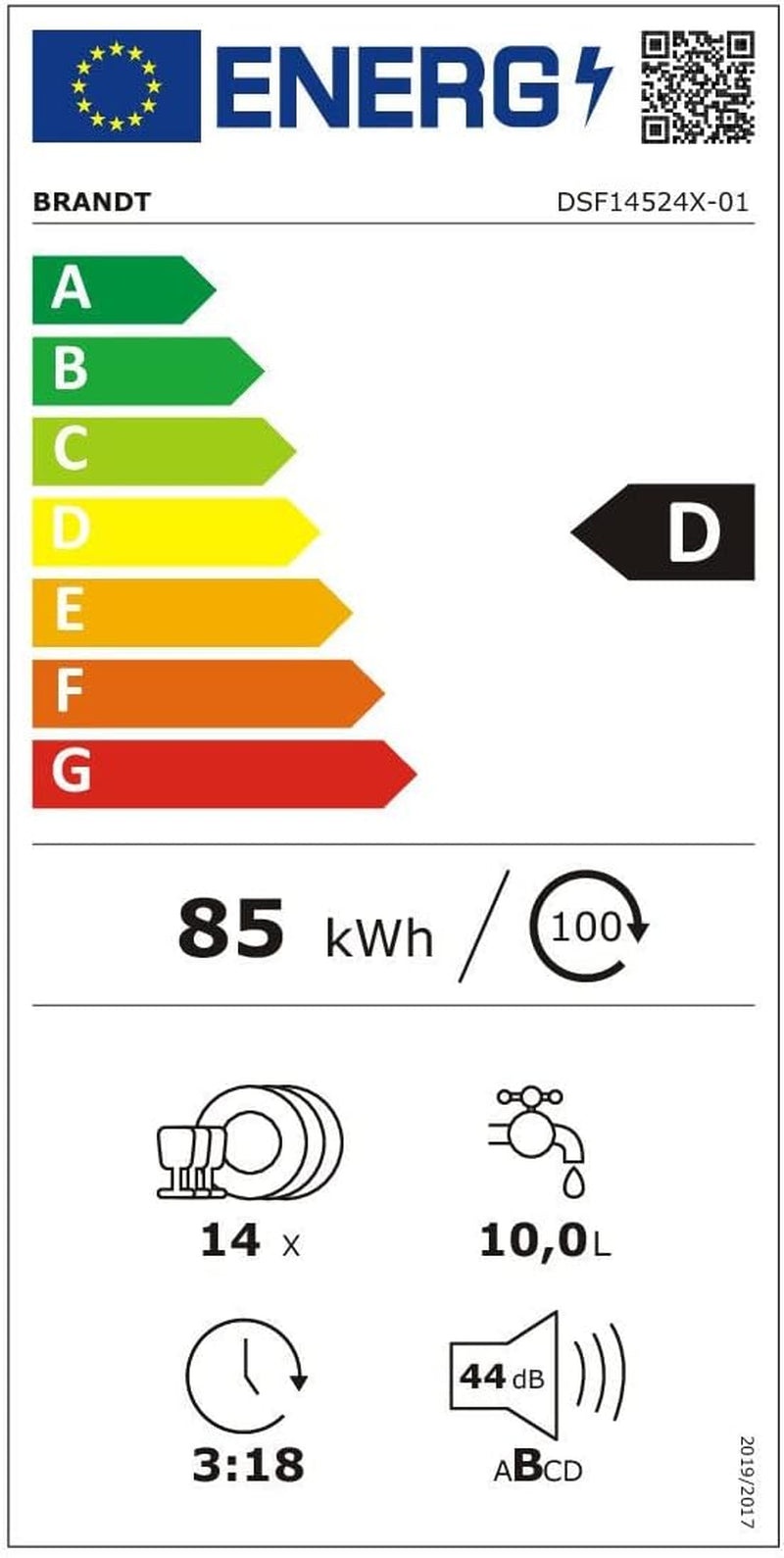 LAVE-VAISSELLE 14 COUVERTS 44Db INOX CLASSE D