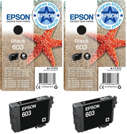 Epson 603 Black Starfish Genuine, Ink Cartridge, Standard Capacity