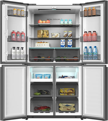 Réfrigérateur Américain À Portes Multiples CCD503NEIBE, 177 Cm De Hauteur, 69 Cm De Profondeur, Total De 503 Litres, Compresseur À Inverter, Aucun Givre, Flux D'Air Multiples, Espace Care, Congé
