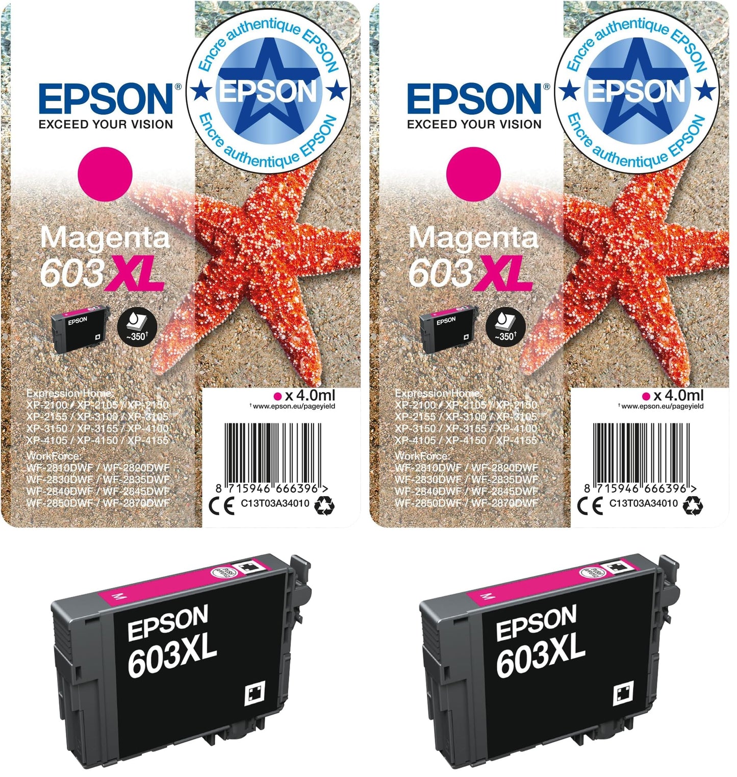 Epson 603 Black Starfish Genuine, Ink Cartridge, Standard Capacity