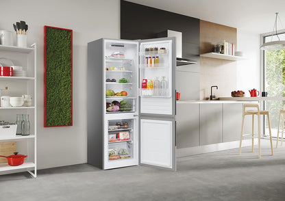 H-FRIDGE 300 HOCT3L517ES2 Frigo-Congélateur 2D Autonome, Technologie Low Frost, Fonction De Superrefroidissement, Affichage Électronique, Classe Énergétique E, Argent