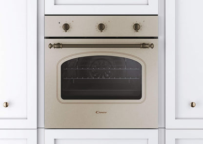 FCC603NAV Four Électrique À Encastrer, Ventilé, Capacité 65 Litres, Multifonction Et Fonction Pizza, 8 Programmes, 56,8 X 59,5 X 59,5 Cm, Style Rustique, Avoine, Classe A+