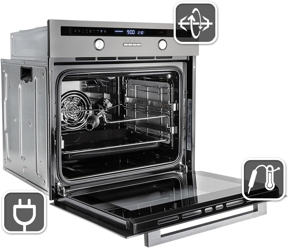 Cuisinière: Four Encastré 60Cm EB8013ED + 59Cm Plaque De Cuisson À Induction IH85900ED | Rôtisserie | Capteur De Température À Cœur | Grill | Air Chaud | Éléments Télescopiques D'Extraction |