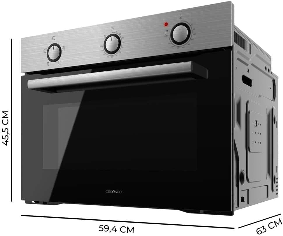 Four Encastrable 45 Cm Bolero Hexa C134500 Inox A. 2600W, Capacité De 56L, Faible Consommation, 4 Fonctions, Minuterie, Nettoyage À La Vapeur, Cuisson À La Vapeur