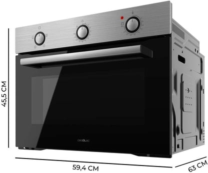 Four Encastrable 45 Cm Bolero Hexa C134500 Inox A. 2600W, Capacité De 56L, Faible Consommation, 4 Fonctions, Minuterie, Nettoyage À La Vapeur, Cuisson À La Vapeur