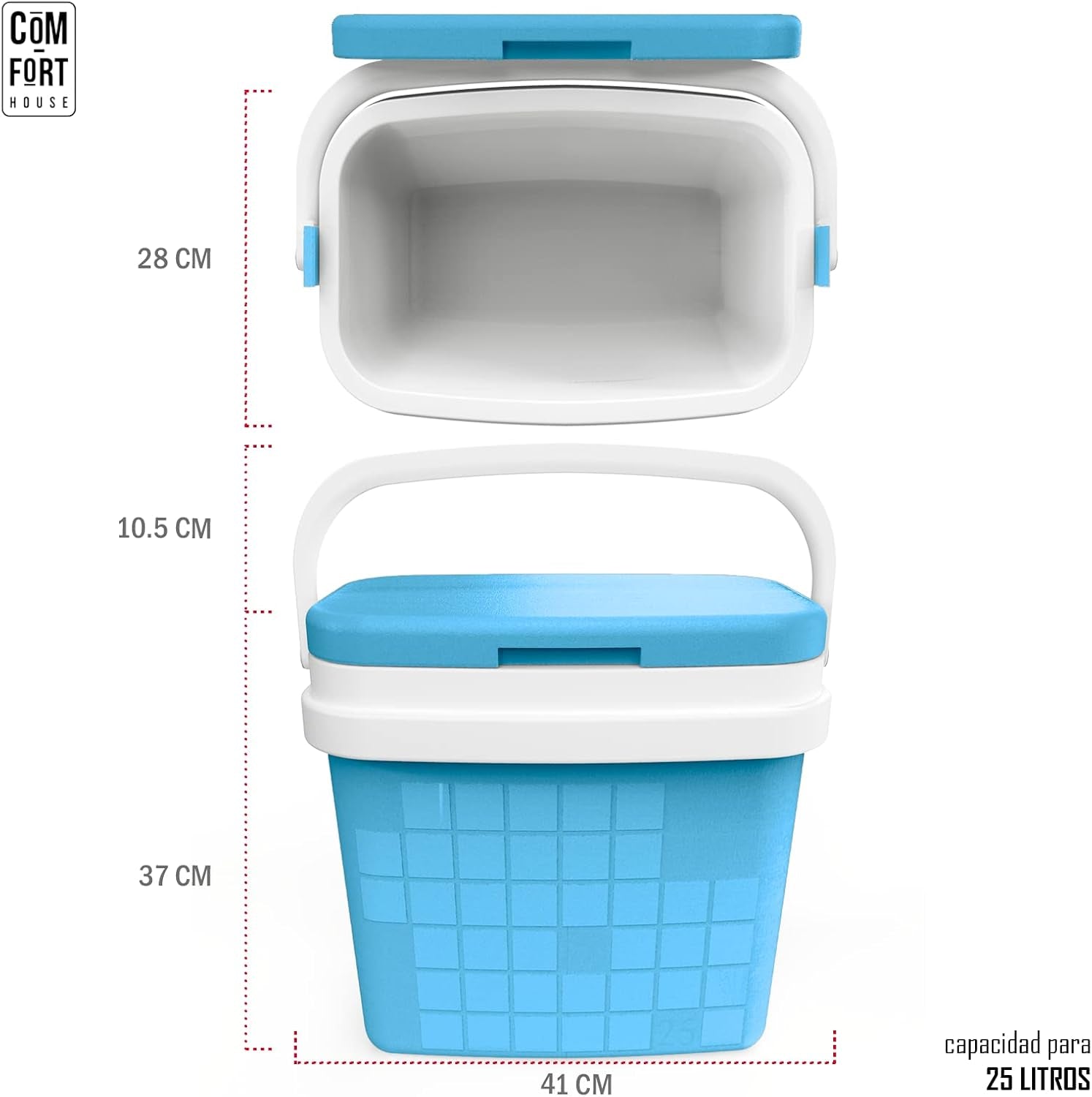 - Réfrigérateur Portable Avec Poignée Rigide - Porte-Nourriture Pour Camping, Plage, Camping - Réfrigérateur Bleu Ciel - Capacité 25L