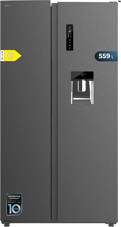Réfrigérateur Américain De 559 Litres Bolero Coolmarket SBS 562 Dark D. 177 Cm De Hauteur Et 90 Cm De Largeur, Classe D, Système Multi Air Flow, No Frost Total, Moteur Inverter Plus