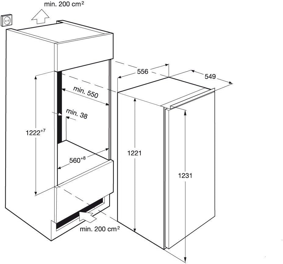 SKZ71200F0 Intégré 135L A+ Blanc Réfrigérateur - Réfrigérateurs (135 L, SN-ST, 38 Db, A+, Blanc)