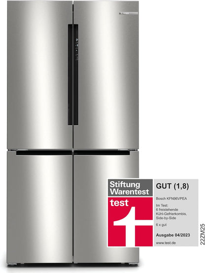 KFN96VPEA - Série 4 Réfrigérateur Multi-Portes Congélateur En Bas - 605 L - 183 X 91 (H X L) - Inox anti Trace De Doigts