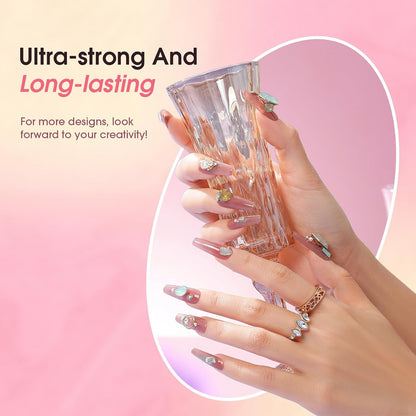 Poly Extension D'Ongles En Gel Complet Kit 8*10Ml Avec Lampe UV | Mini 8 Couleurs Kit Ongle Construction Gel UV Complet Avec Mini UV Lampe,Base & Top Coat Gel Et Outils De Manucure Kit