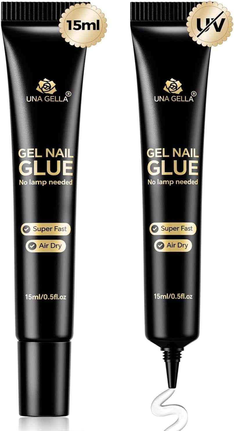 Colle Forte Pour Faux Ongles 15 Ml, 2 PCS Colle Ongle À Séchage Rapide, Sans Lampe UV, Kit Adhésif Pour Extension Acrylique Et DIY