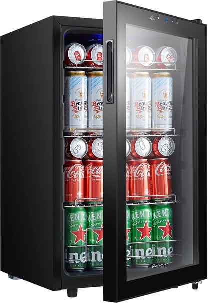KRC-68GE Réfrigérateur À Boissons, Petit Réfrigérateur À Bouteilles Avec Panneau De Commande Tactile, Zone De Refroidissement 3-18 °C, Réfrigérateur À Bière, 68 Litres, 38 Db, Éclairage