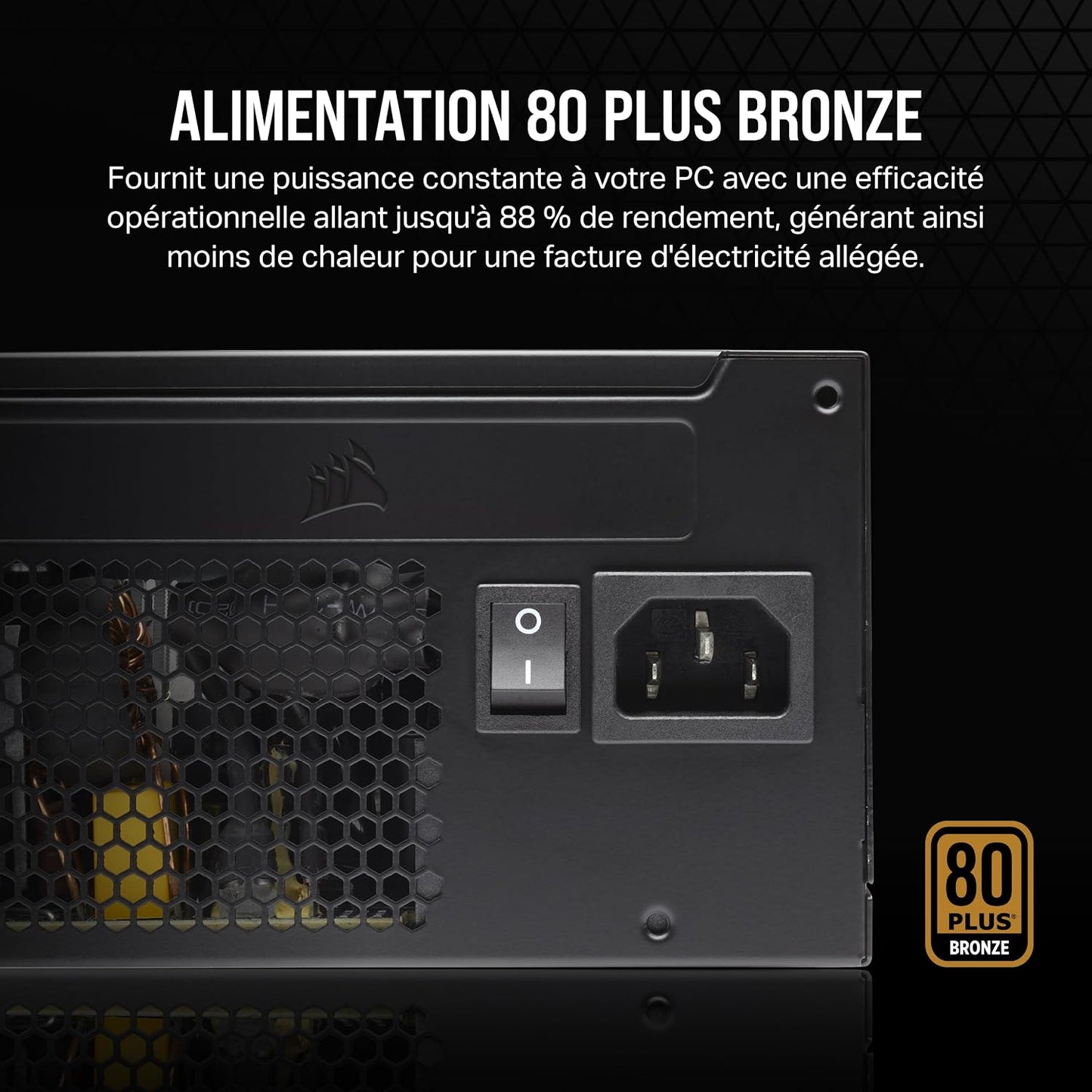 CX750 ATX 750W Alimentation - Certifiée 80 plus Bronze - Faible Bruit - Câbles Gainés - Non Modulaire - EU - Noir