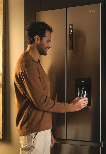 HFW7720EWMP Réfrigérateur Combiné - Pose Libre, 477L, My Zone Plus, Humidity Zone, Fontaine À Eau, Smart Home (Wi-Fi), Gris, Classe E