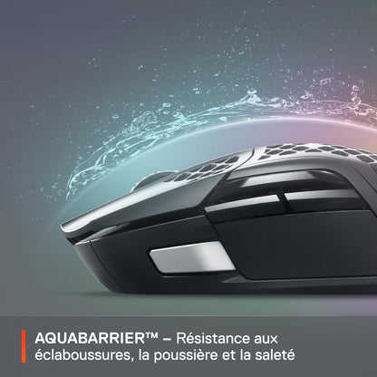 Aerox 5 Wireless - Souris Gaming Perforée RGB - Design Ultra-Léger Et Étanche - 9 Boutons - Bluetooth/2.4 Ghz - Capteur Optique Truemove Air 18K DPI