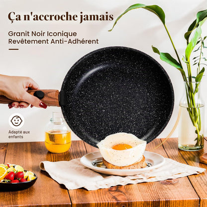 Set De Cuisine 10 PCS, Poêles Casseroles À Poignée Amovible | Batterie De Cuisine Tout Feux, Revêtement Antiadhésif En Granit Empilables Convient Aux Camping-Cars Et Au Camping