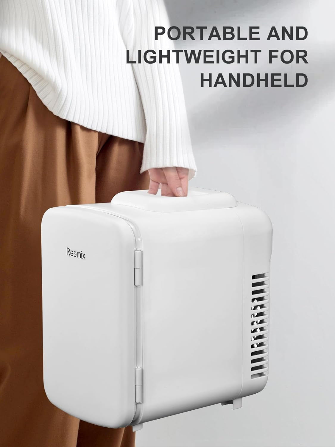 Mini Frigo De Chambre 4L/6 Canettes, Petit Frigo Portable 240V/12V, Mode Silencieux, Fonction Chaud Et Froid, Refrigerateur Petit, Frigo Bar (Blanc)